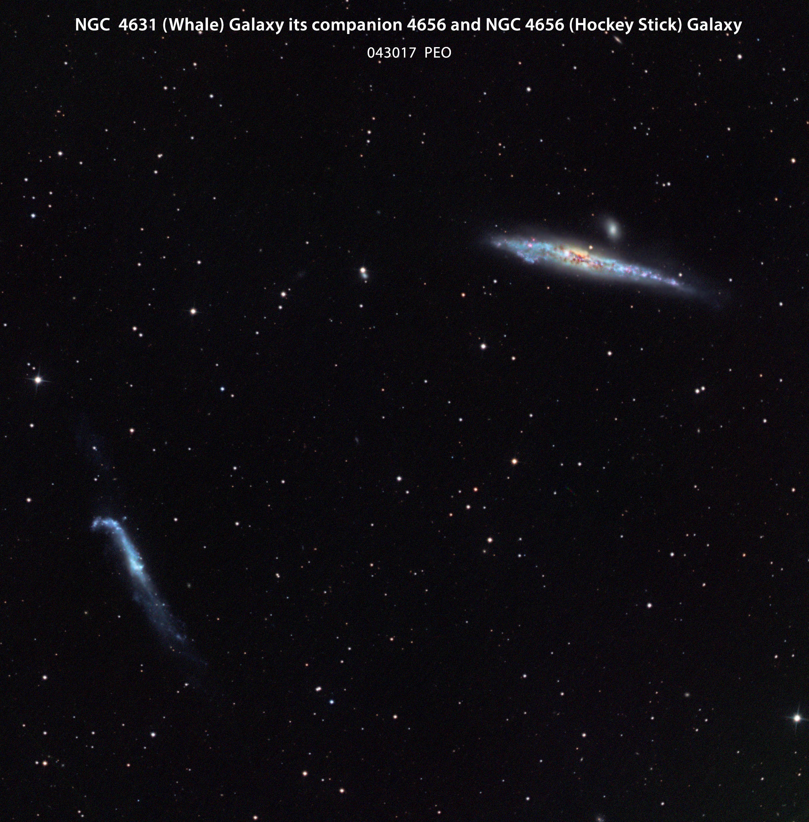 The Whale galaxy and the Hockey Stick
